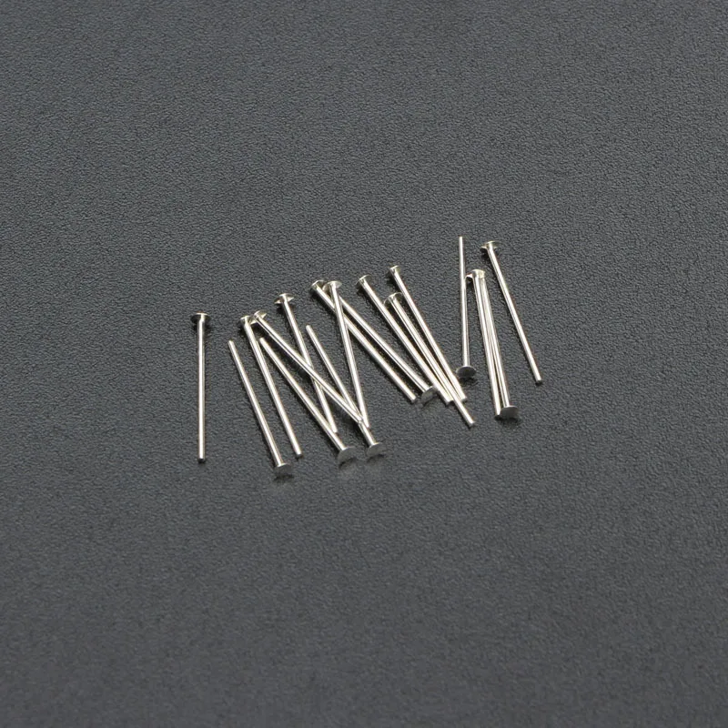 10Pcs) Sterling Silver 925 Flat Head Pins for DIY Jewelry Making Findings Accessories in Rose gold and Silver color Wholesale