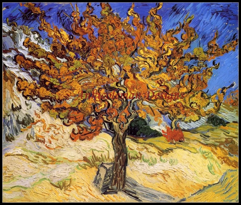 

Embroidery Counted Cross Stitch Kits Needlework - Crafts 14 ct DMC color DIY Arts Handmade Decor - Van gogh - Mulberry Tree