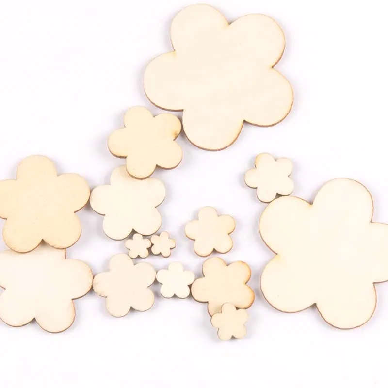 

Mixed Flower Pattern Wood Slices DIY Crafts Handmade Ornaments Unfinished Wooden Handicrafts Home Decor Arts 10-80mm M1962