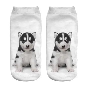 

husky print dog wholesale women straight socks