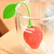 Силиконовые Клубника Дизайн свободные Чай Leaf Фильтр Травяные специи для заварки фильтра Инструменты JF