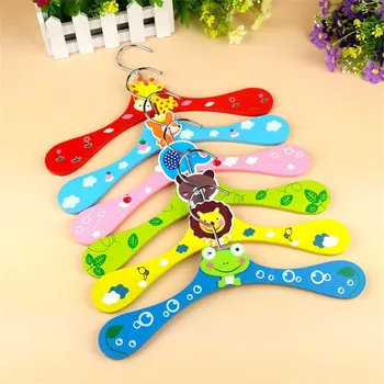 

100pcs Pet Puppy Dog Cat Cute Animals Design Colourful Cartoon Wood Clothes Hanger Hangers New Children's