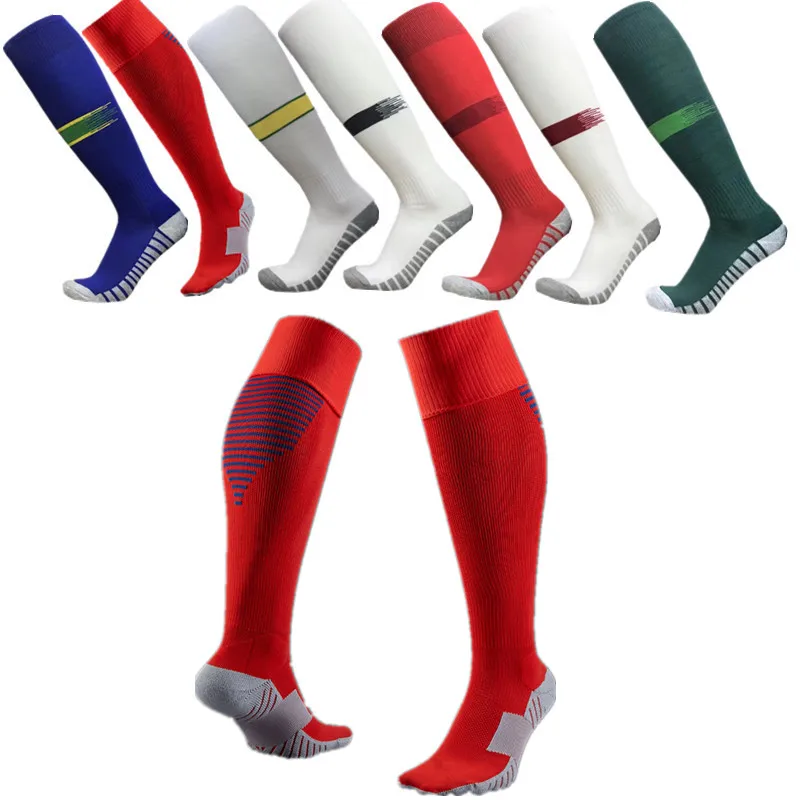 18 19 Towel bottom top quality soccer socks for men kids sports durable long adults thickening basketball football | Спорт и