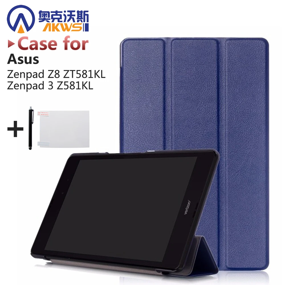 

For 2016 Asus Zenpad Z8 7.9" (ZT581KL) tablet case cover PU leather stand protecitve cover case Zenpad 3 8.0 Z581KL cover+gifts