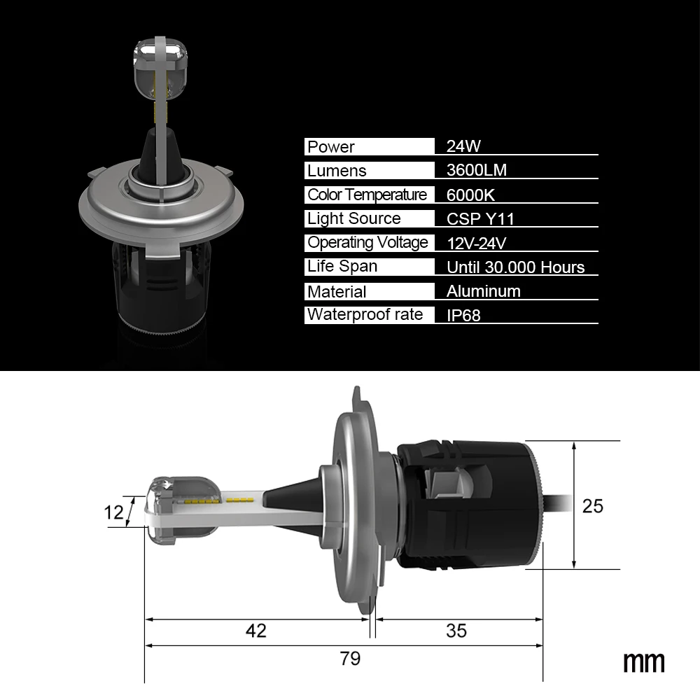 Castaleca h4 светодиодный фары лампы выделенный H 4 светодиодный фары для Toyota Tacoma 2012- Чрезвычайно Яркий светодиоды с чипом CSP Conversion Kit