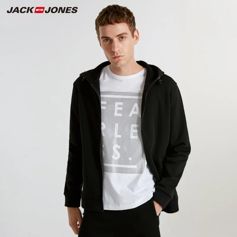 JackJones الرجال سترة مقنعين البلوز جاكيت من الصوف الرجال هوديس قميص 2019 العلامة التجارية جديد الأزياء الرجالية 218333524