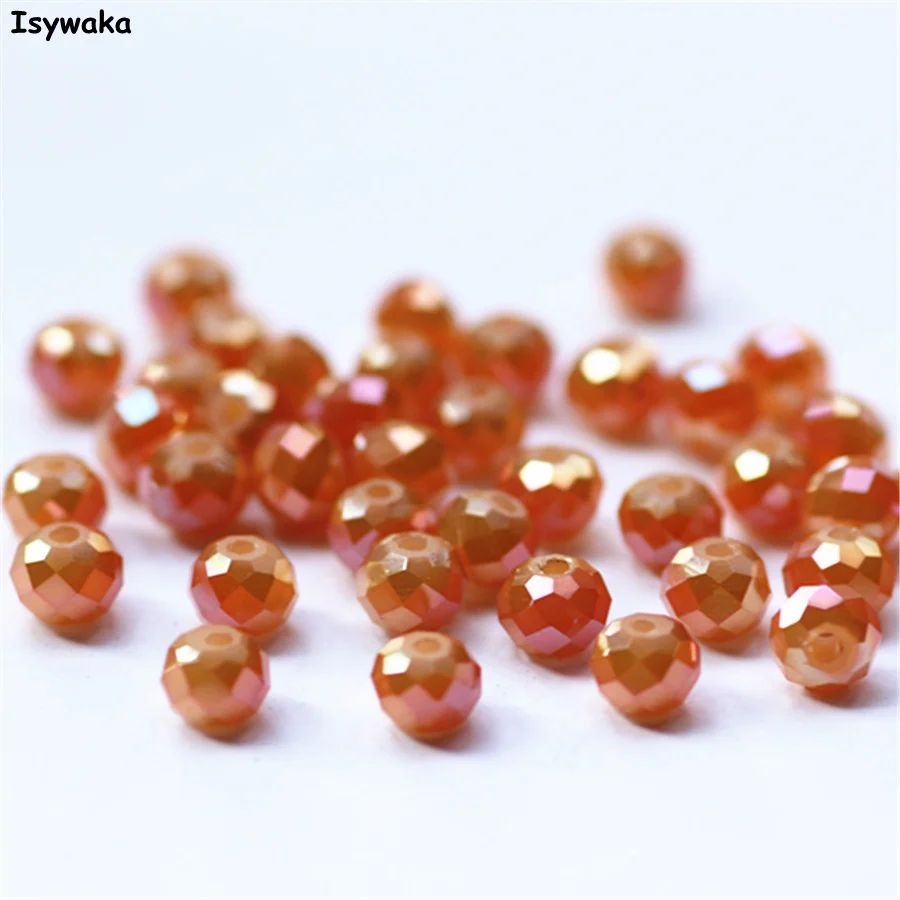 

Isywaka Rose Golden Colors 4*6mm 50pcs Rondelle Austria faceted Crystal Glass Beads Loose Spacer Beads for Jewelry Making