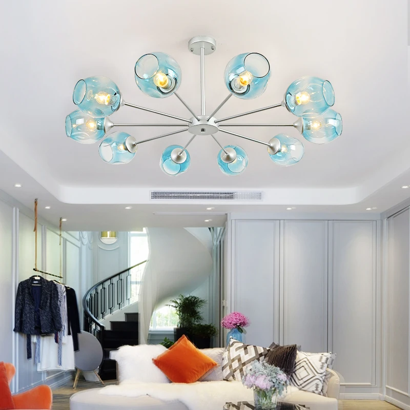 Скандинавская подвесная лампа для гостиной современная светодиодная люстра