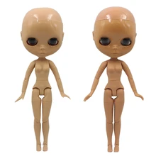 Фабрика blyth кукла с гибкими суставами загара кожи темная кожа лысый голова, кожа головы свободная, кожа головы не собрана
