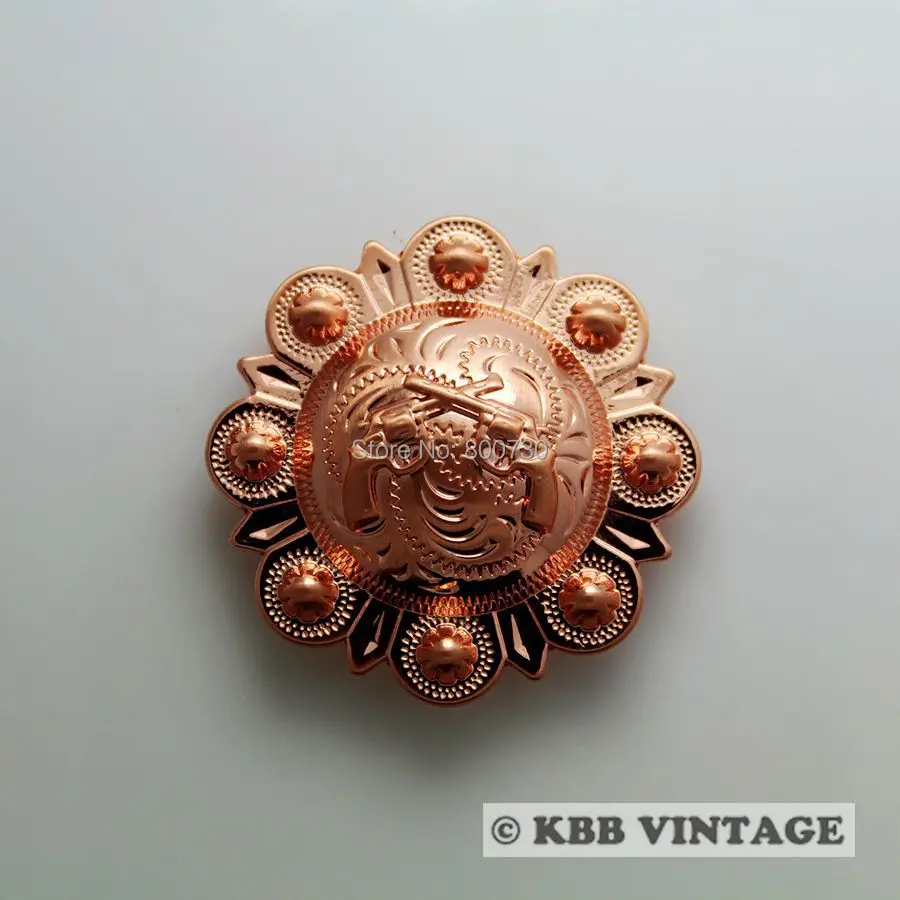 

(KB403) 10pc 1-1/2'' Pistols with Berry Concho Saddle Concho Copper