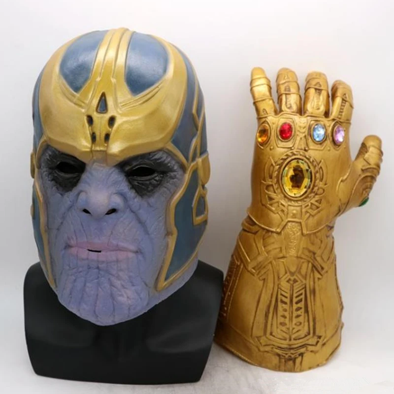 Перчатка Таноса маски Бесконечность перчатка перчатки Косплей фильм латексная маска реквизит набор