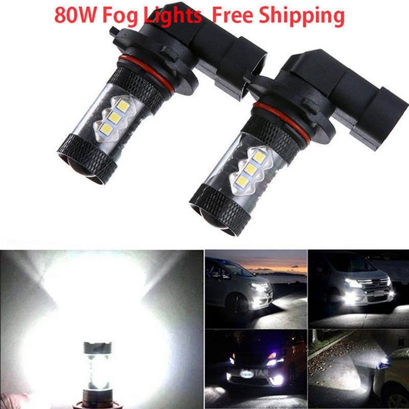 2 шт. H8 H11 Led HB4 9006 HB3 9005 Противотуманные фары лампы 3030SMD 1200LM 6000K белый автомобиль