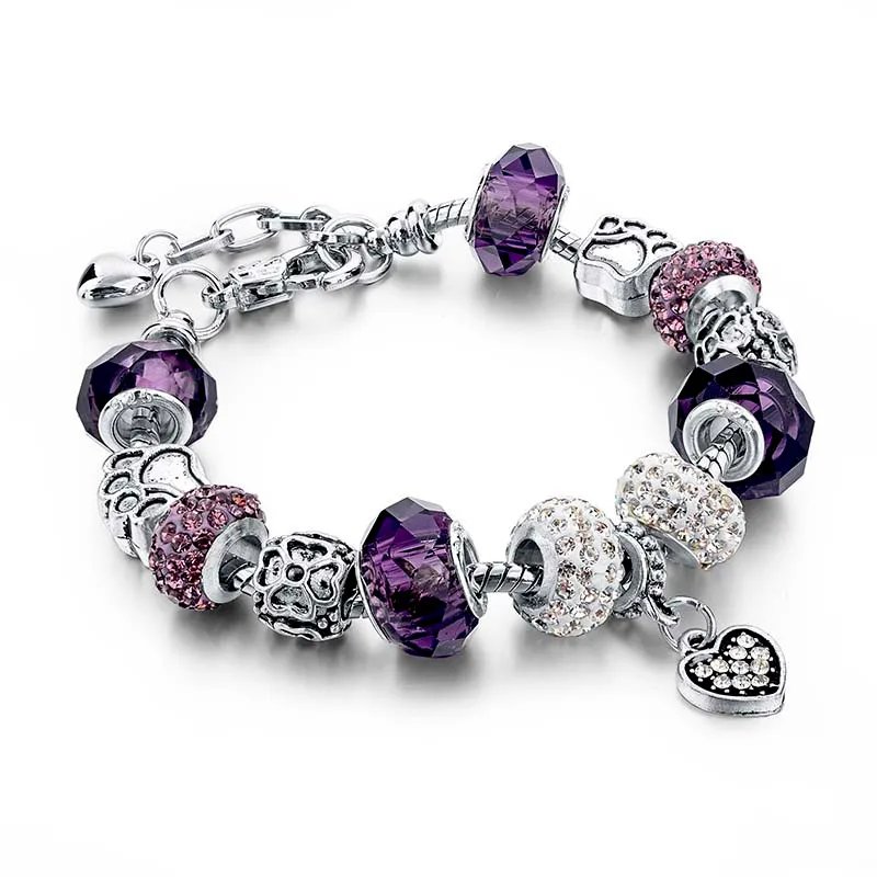 Attrtto, браслеты с подвесками и сердечками, золотые браслеты для женщин, браслет известного бренда, ювелирный браслет SBR150074