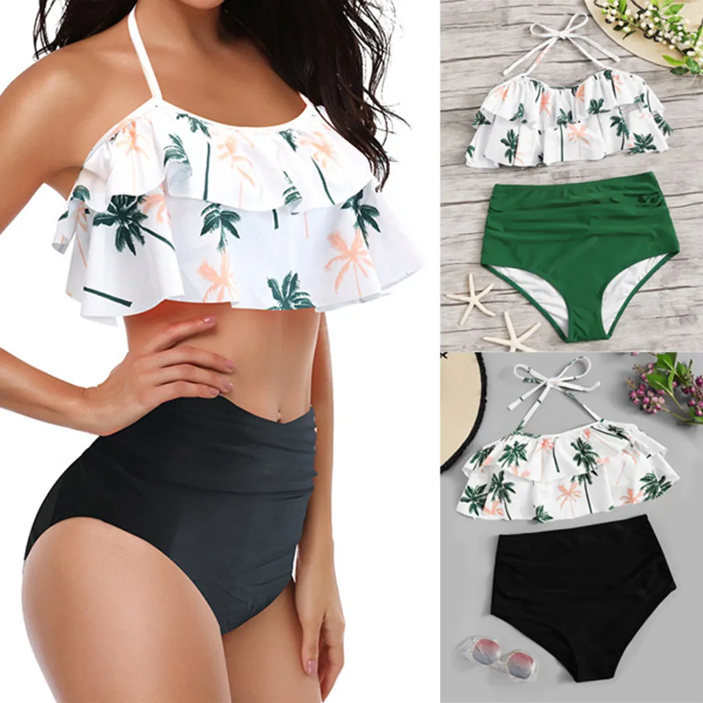 

swimsuit bikini women's swimming suit swimwear women 2019 Printing Bandage Bikini Set Brazilian Swimwear Beachwear Swimsuit