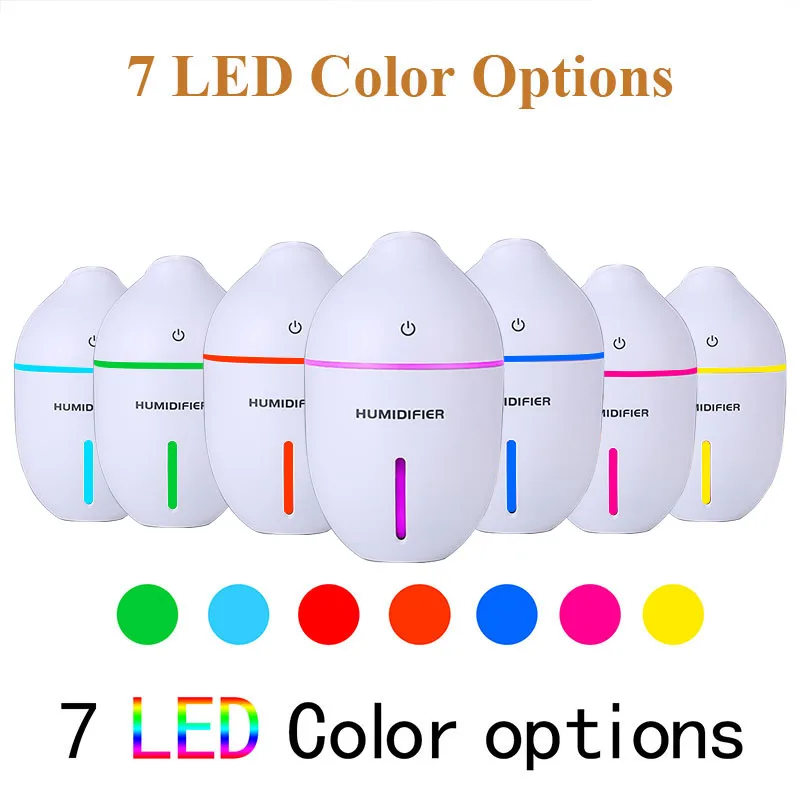 

300MLAroma Essential Oil Diffuser Mini USB Air Humidifier Portable Ultrasonic Mist Air Purifier LED Night Light For home Office