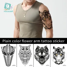 Waterproof Temporary Tattoo Sticker Sketch Wolf Tiger Fake Tattoo Flash Tattoo Tribe Animal Men Full Owl Totem For Men Women