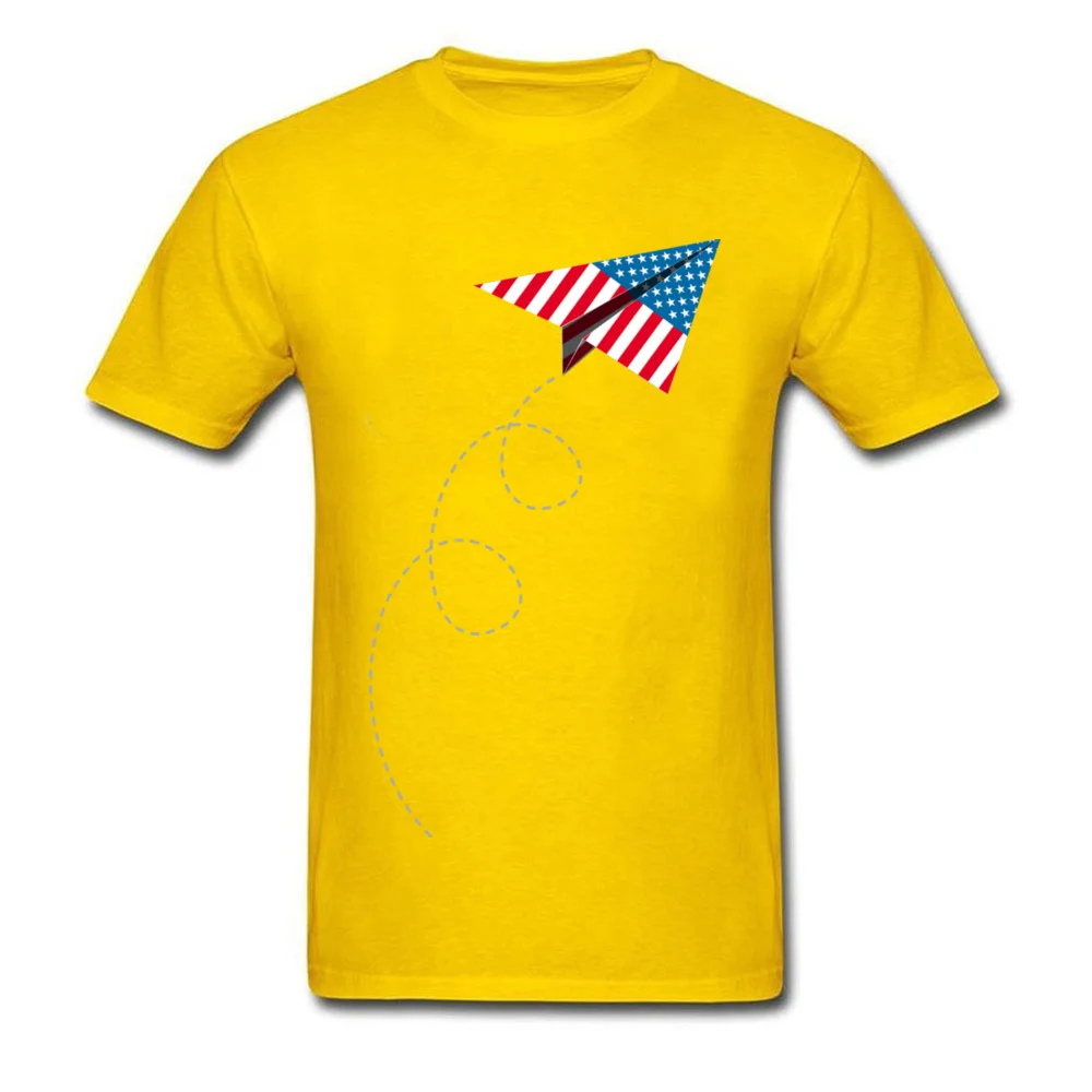 American Plane Autumn 100% Cotton O-Neck Tops Shirt Short Sleeve comfortable Clothing Shirt Prevalent Printed On T-shirts American Plane yellow