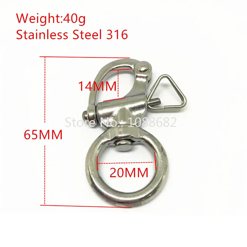 Jadkinsta Swivel Snap Shackle 316 Stainelss Polished Shackle Adapter for Camera Strap and Bag Photography Accessories (5)_