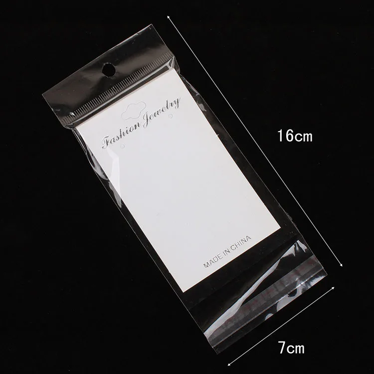

Kyoko Box hot- 100 Sets Ear Hooks Earring Display Cards Jewelry Packaging OPP / Adhesive Bags 7*16cm