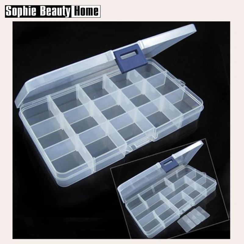 

2018 New Arrival Real Diamond Mosaic Tool 10/15 Grids Guitar Picks Box Clear Plastic Storage For Plectrum & Accessories
