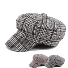 Горячая зимняя модная женская теплая Кепка в британском стиле теплая Ретро кепка газетчика Военная восьмиугольная кепка женские шапки H3