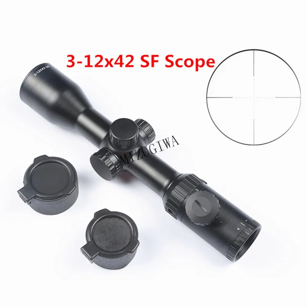 

Tactical Rifle Scope 3-12x42 SF Magnification Sight Mil-Dot Reticle Red Green illumination Adjustable Objective Lens Hunting