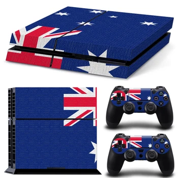 

Free drop shipping Flag Vinyl Decal Protective Skin Cover Sticker for Sony PS4 Console And 2 Controllers skin #TN-P4-1419
