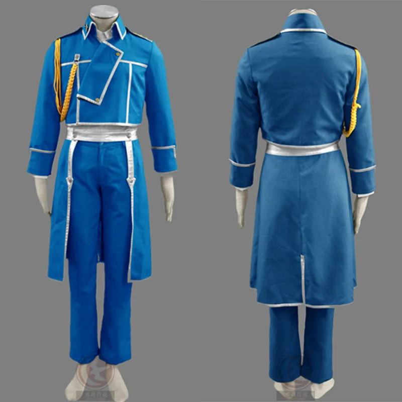 

Hot Anime Fullmetal Alchemist Roy Mustang Army Uniform Full Set Cosplay Costume for Adult Kids custom made