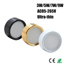 3 Вт 5 Вт 7 Вт 9 Вт поверхностного монтажа ультра-тонкий светодиодный мини-прожектор AC85-265V без отверстий для витрины коридора
