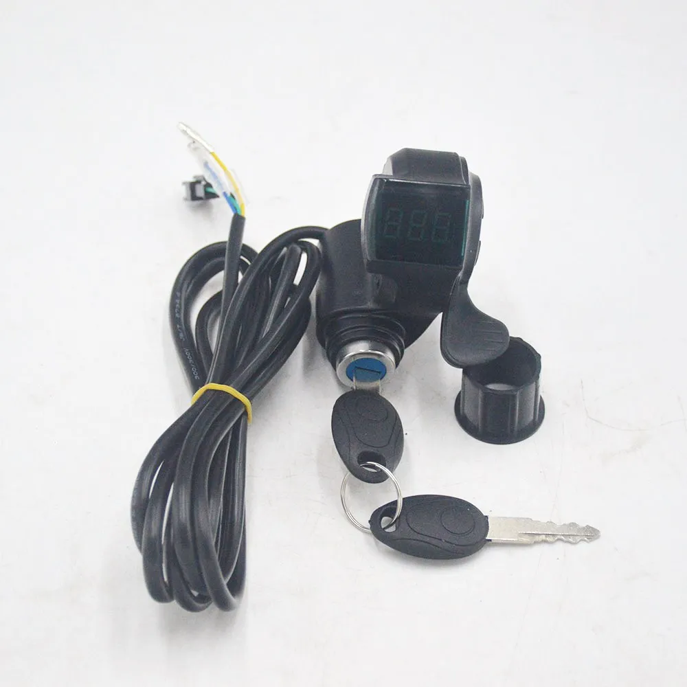 Flash Deal 12V/24V/36V/48V/60V/72V ebike Finger Thumb Throttle with power LCD display Switch Handlebar Grips for electric bike/scooter 1