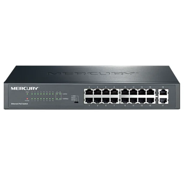 

Max. PoE 189W 16 ports POE Switch with 16 POE ports power to ip camera,wireless ap,16-port PoE Switch with 2 RJ-45 Gigabit Port