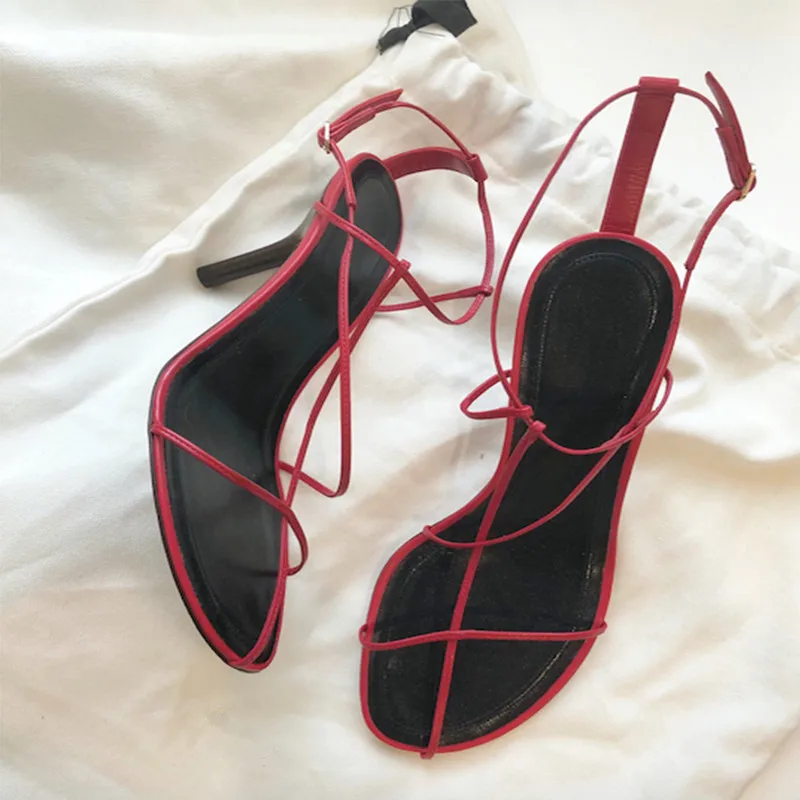 

Summer New Sexy Woman Roma Style Open Toe Red Cross-Stap Sandals Party High Heels Shoes