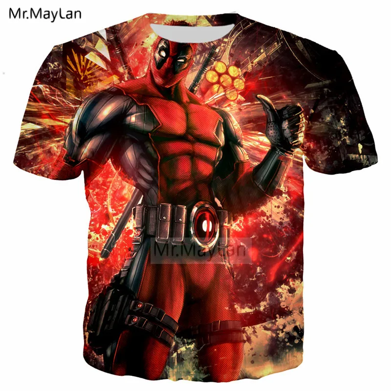 

Funny Design Movie Deadpool 3D Print Tshirt Men/Women Hiphop Streetwear Tee T shirt Boys Cool Tops Red Clothes Drop shipping 6XL