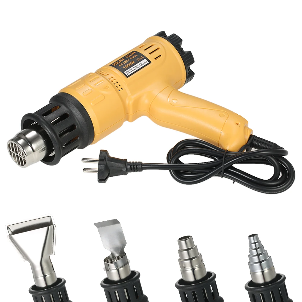 1800W Industrial Fast Heating Hot Air Gun Adjustable Temperature Heat