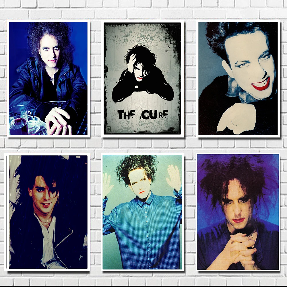 The Cure Vintage Retro рок-группа музыка гитара белый постер из крафт-бумаги настенная