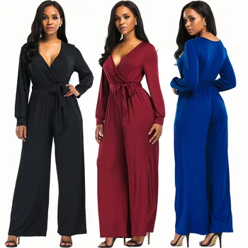 

autumn women's clothing women's jumpsuits slim clothing sets bodysuits women's clothing falares european jumpsuits elastic 5388