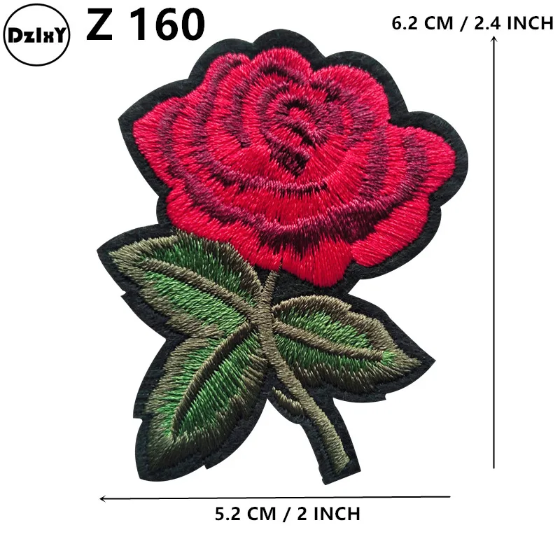 

1 PCS Roses Parches Embroidered Iron on Patches for Clothing DIY Stripes Clothes Patchwork Stickers Flowers Applique @Z160