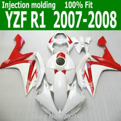 Инъекции Обтекатели для Yamaha YZF R1 07 08 (красный белый) yzfri Бесплатная доставка комплект обтекателей lx33