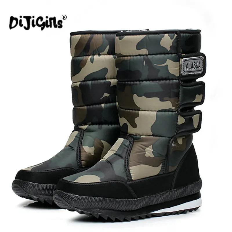 DIJIGIRLS/зимняя теплая утепленная водонепроницаемая обувь на платформе; мужские зимние ботинки в стиле милитари; botas