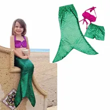 2016 New Baby Kids Girls Mermaid Swimwear Outfits 3pcs Set Shorts and Sequins Princess Swimsuits 6pcs/lot