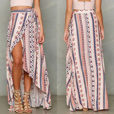 EXCHIC Donna Gonna Lunga Boho Maxi Style