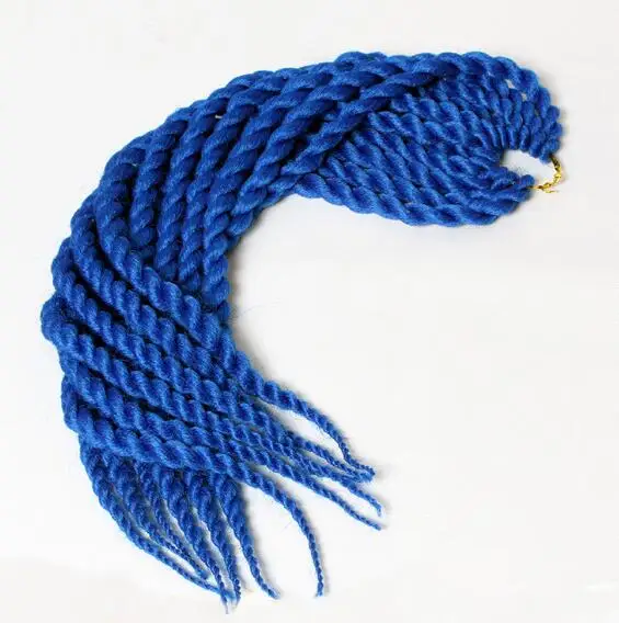 Вязанная косами 2x HAVANA Мамбо твист Химическое наращивание волос крючком Твист вьющиеся волосы плетение Сенегал твист для афро Для женщин и девочек - Цвет: # Синий