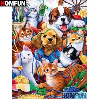 

HOMFUN Full Square/Round Drill 5D DIY Diamond Painting "Animal dog" Embroidery Cross Stitch 5D Rhinestone Home Decor A17647