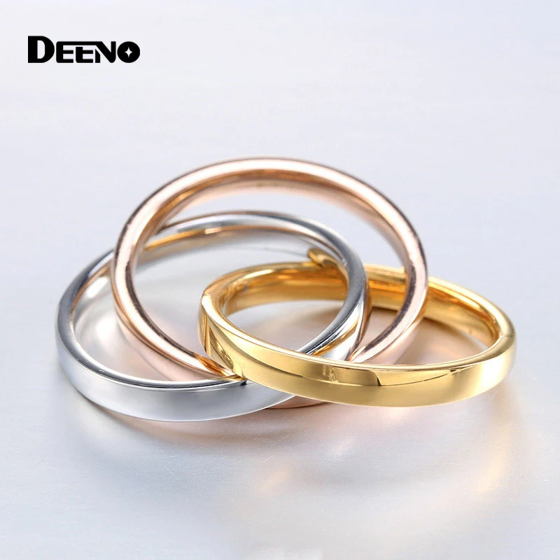Stainless Steel Ring Triple Interlocked Rolling High Polish Tarnish
