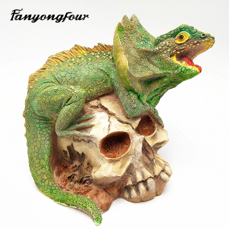 

3D Dinosaur Skull Silicone Mould Fondant Mould Resin Gypsum Chocolate Candle Candy Mould Free Shipping