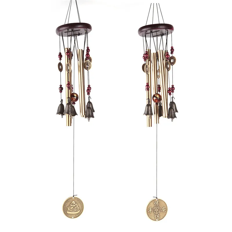 Buy Copper and wood metal feng shui wind chimes