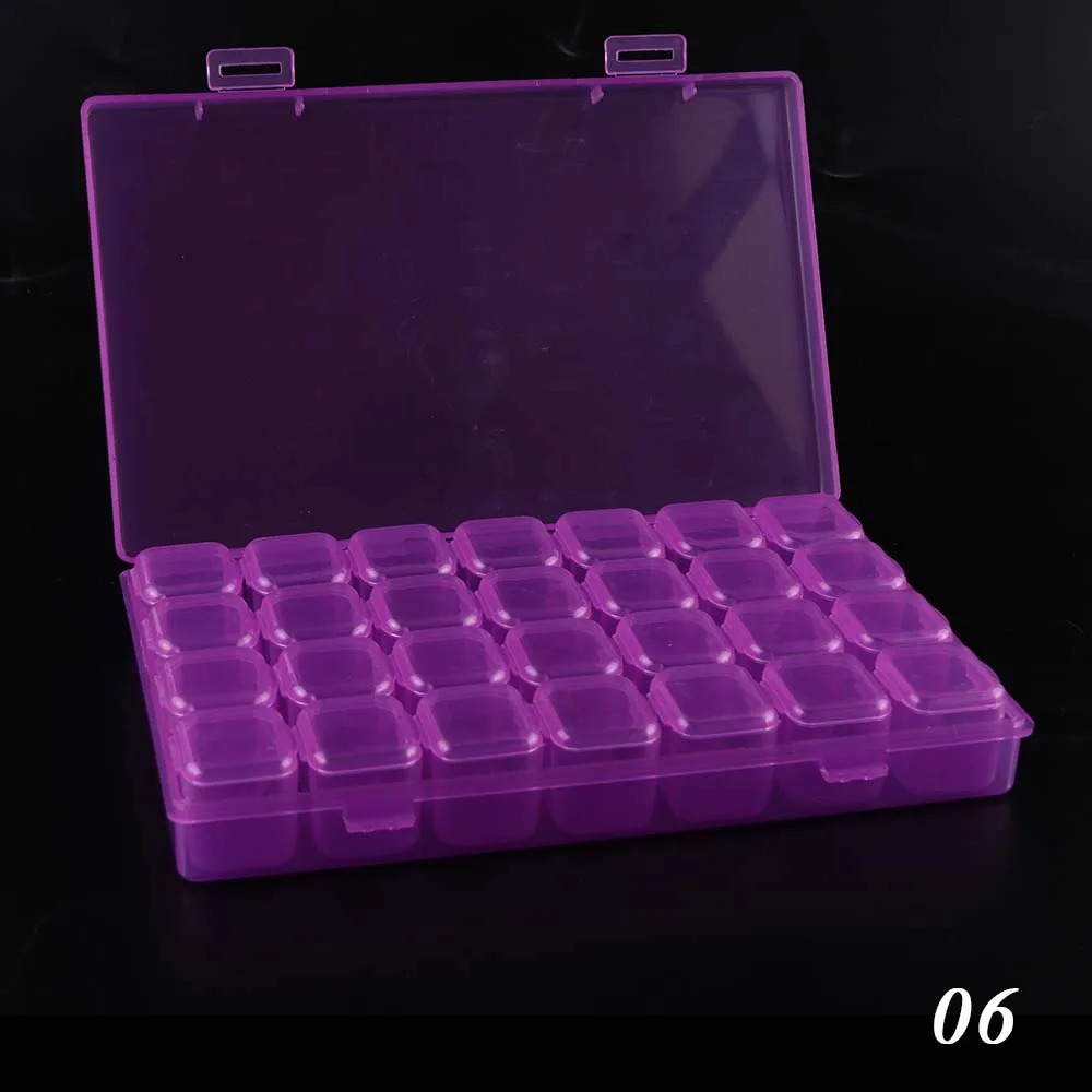 1 шт. Пластиковый пустой футляр для хранения коробки маникюрные инструменты прозрачные блестящие Кристальные Стразы дисплей контейнер Органайзер JI538 - Цвет: 06