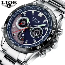 LIGE мужские s часы лучший бренд класса люкс мужские модные повседневные кварцевые наручные часы 30 м водостойкие часы Relogio Masculino часы для