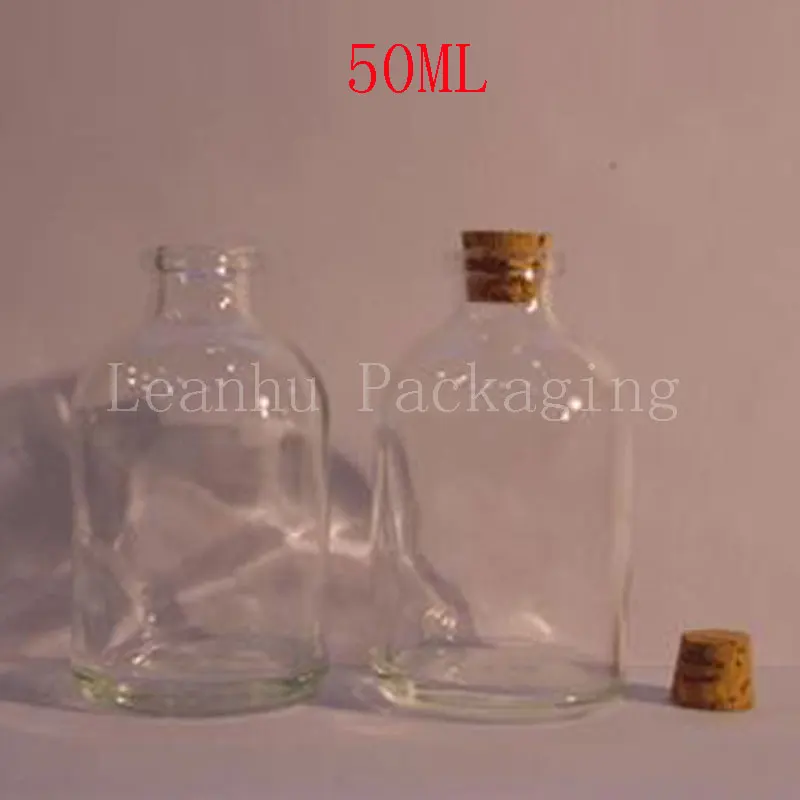 

50ml Cork Bottle, Glass Transparent Bottle,50cc Empty Cosmetic Container,Perfume/Water Packaging Container