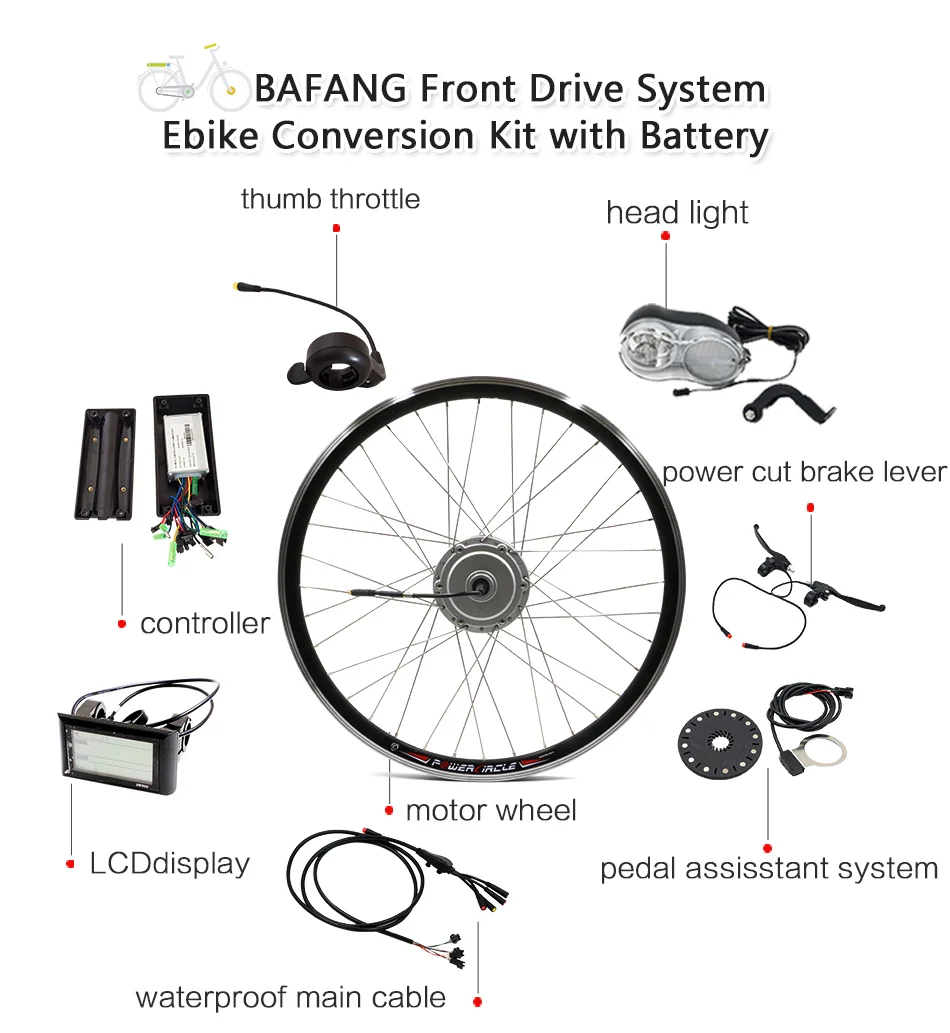 BAFANG мотор для электровелосипеда, 36 В, 48 В, 250 Вт, 350 Вт, 500 Вт, BPM мотор, передний, 8FUN, BAFANG мотор, велосипедный комплект для переоборудования электрического велосипеда